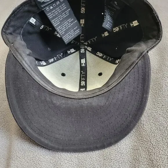 HARLEY DAVIDSON Hat Cap New Era Fitted Brown Distressed Skull Embroidered Fair - Picture 9 of 13